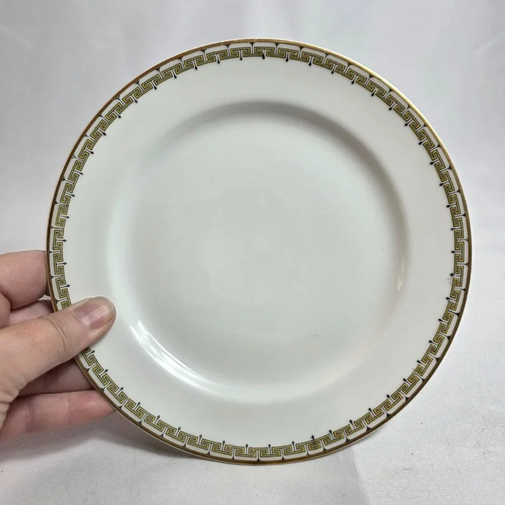 FOUR Haviland Albany Salad Plates Schleiger 107A Yellow & Black Key
